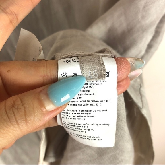 120% linen dress beaded collar - Picture 5 of 11